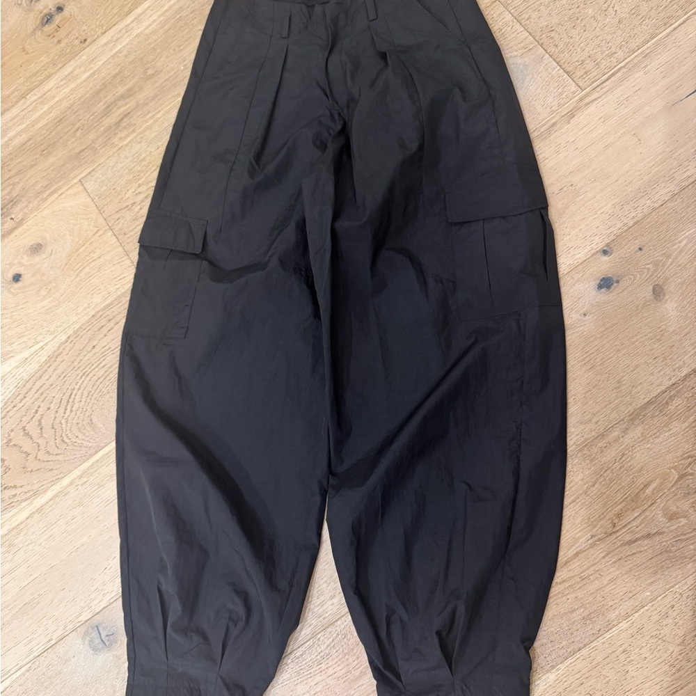 Prettylittlething Black Parachute Pants